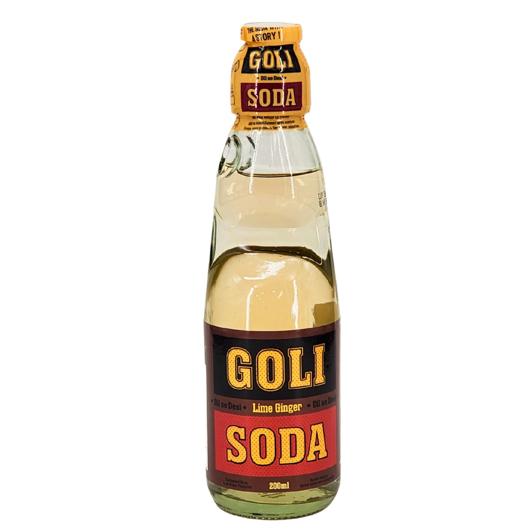 Goli Soda - Lime Ginger - Carbonated - Glass Bottle