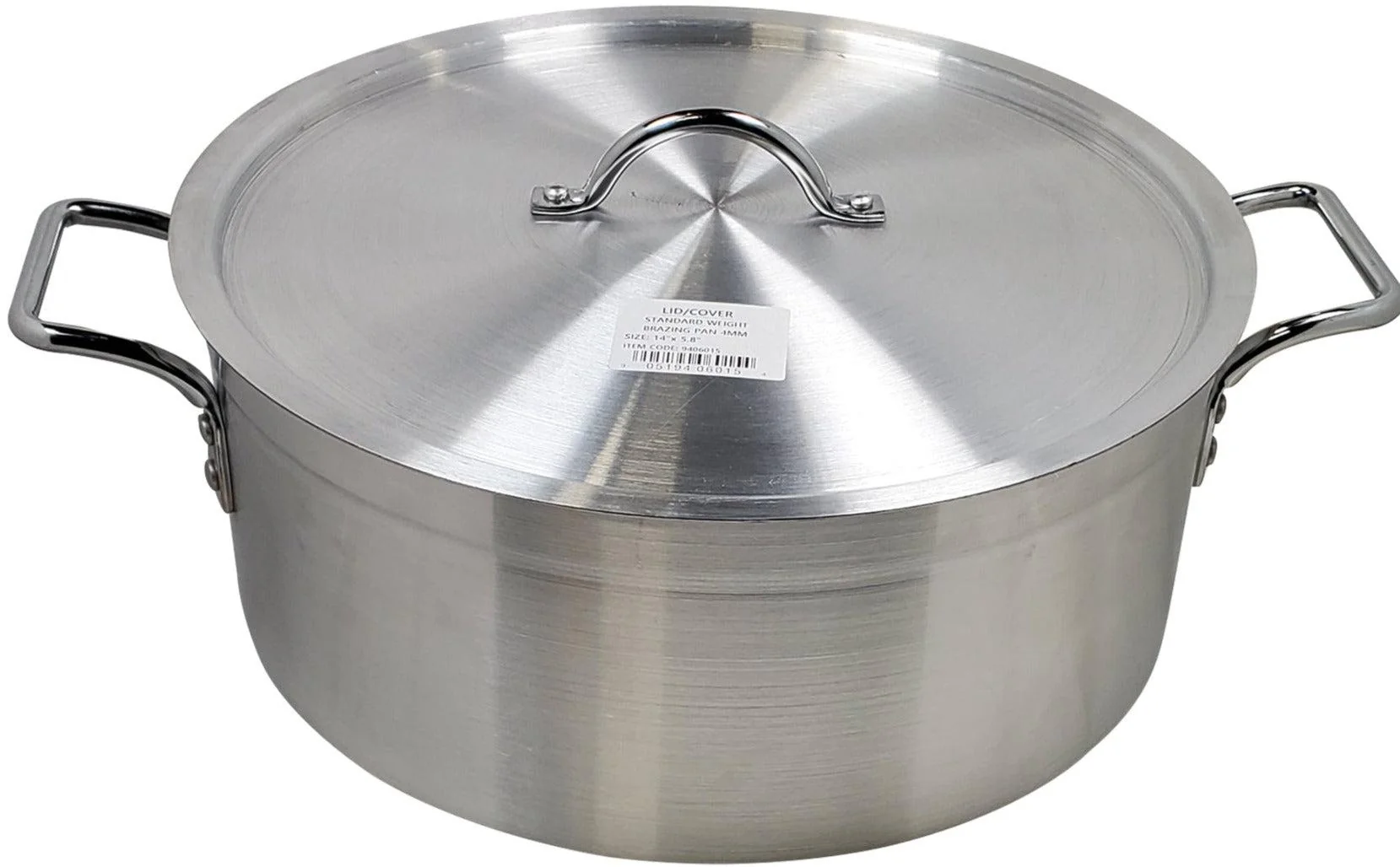 Brazing Pan 15L - 4mm - 14"x5.8" w/Lid