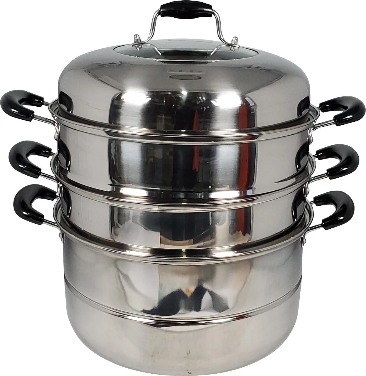 Stainless Steel Steamer 32cm - 3 Tier + Lid