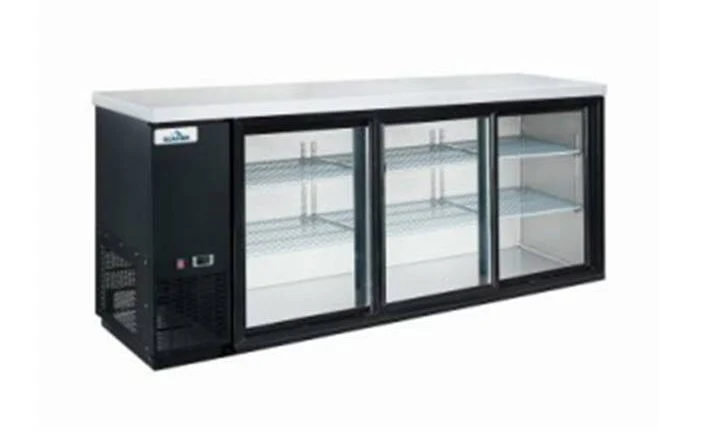 Glacier - Back Bar Cooler Glass Sliding 3 Door 73*24*36 -GBB-73GSD