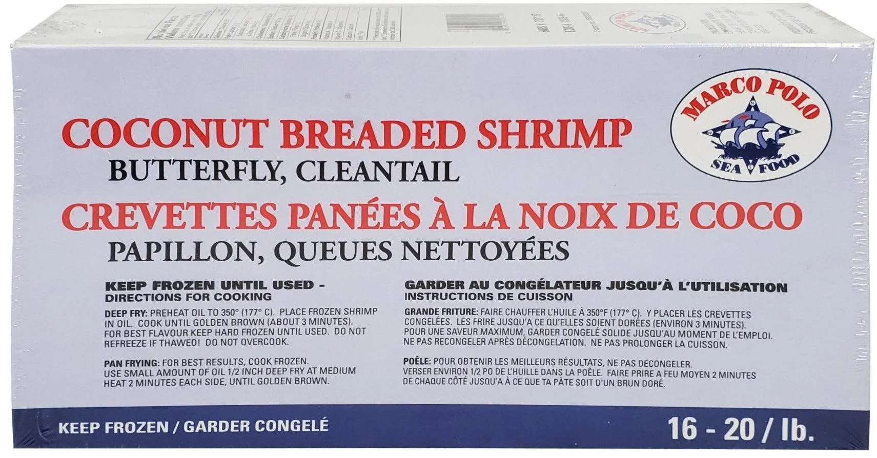 Marco Polo - 13-15 Coconut Breaded Butterfly Shrimp — Case (8 x 2 LB)