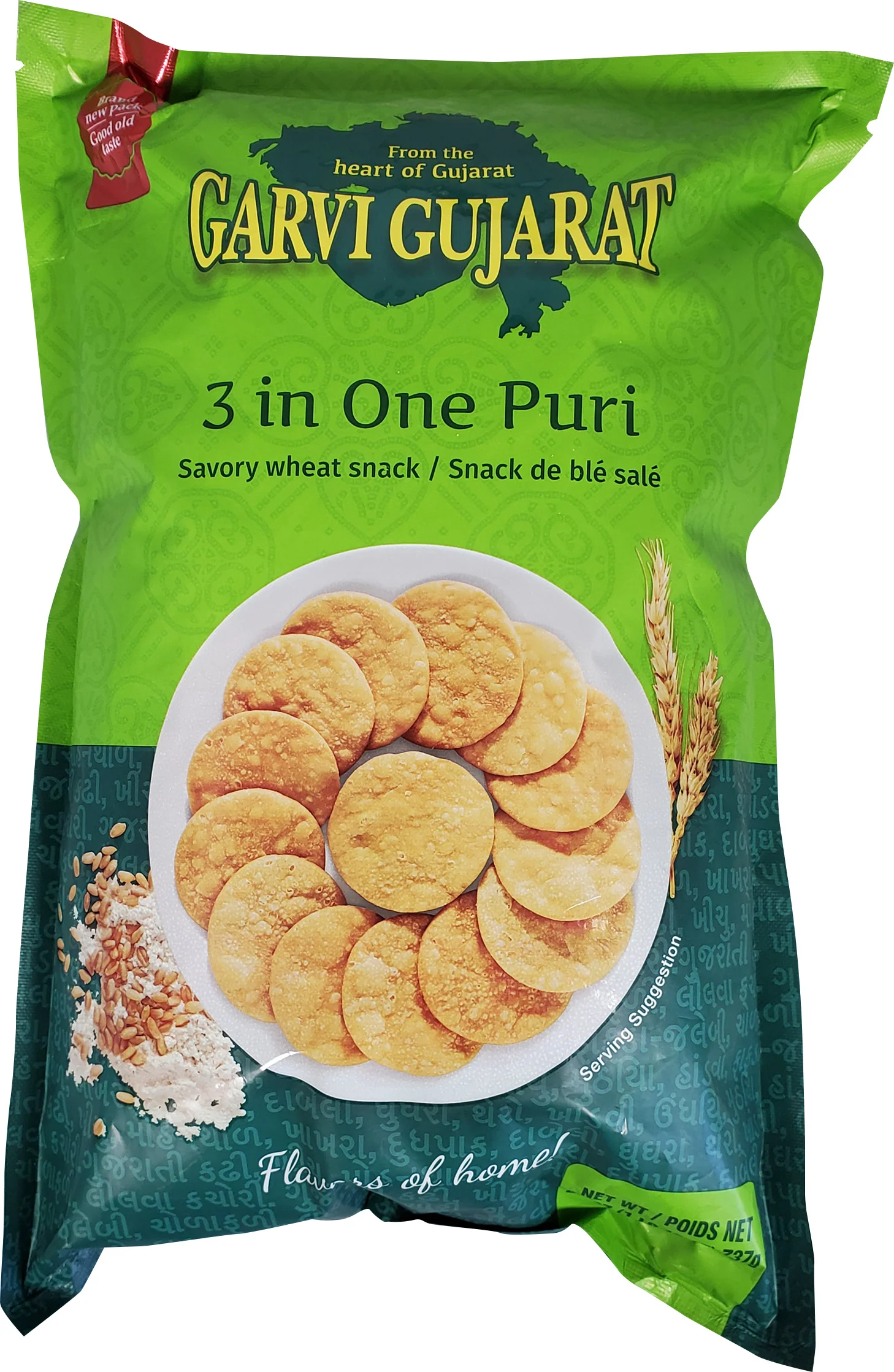 Garvi Gujarat - Puri - 3 in 1 - Wheat Crispy — Case (10 x 737 G)