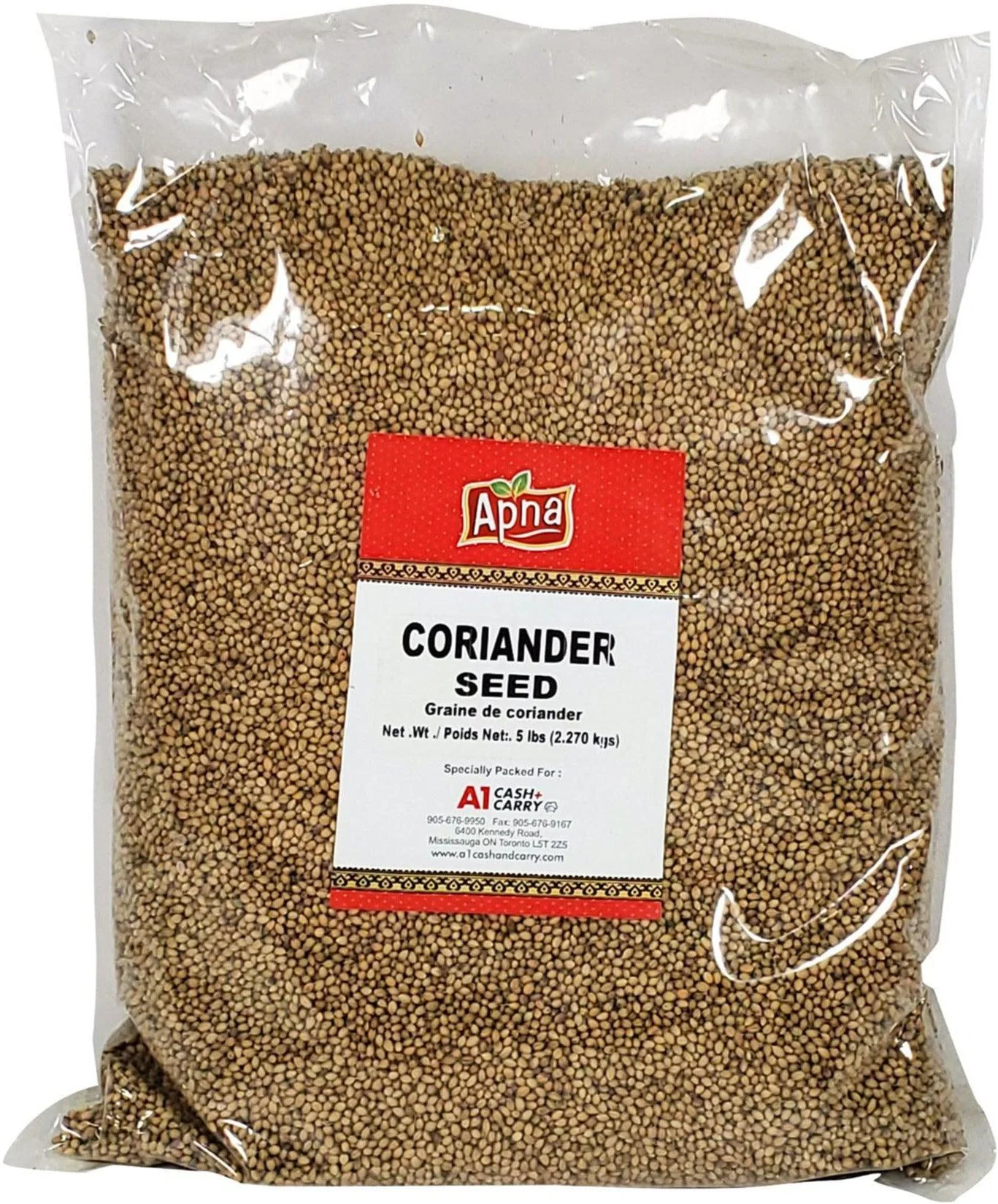 Apna - Coriander Seeds - Dhania Whole — Case (6 x 5 LB)