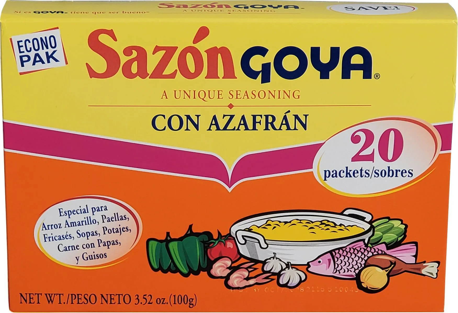 Sazon/Goya - Azafran (Saffron) - Econopak — Case (18 x 100 G)