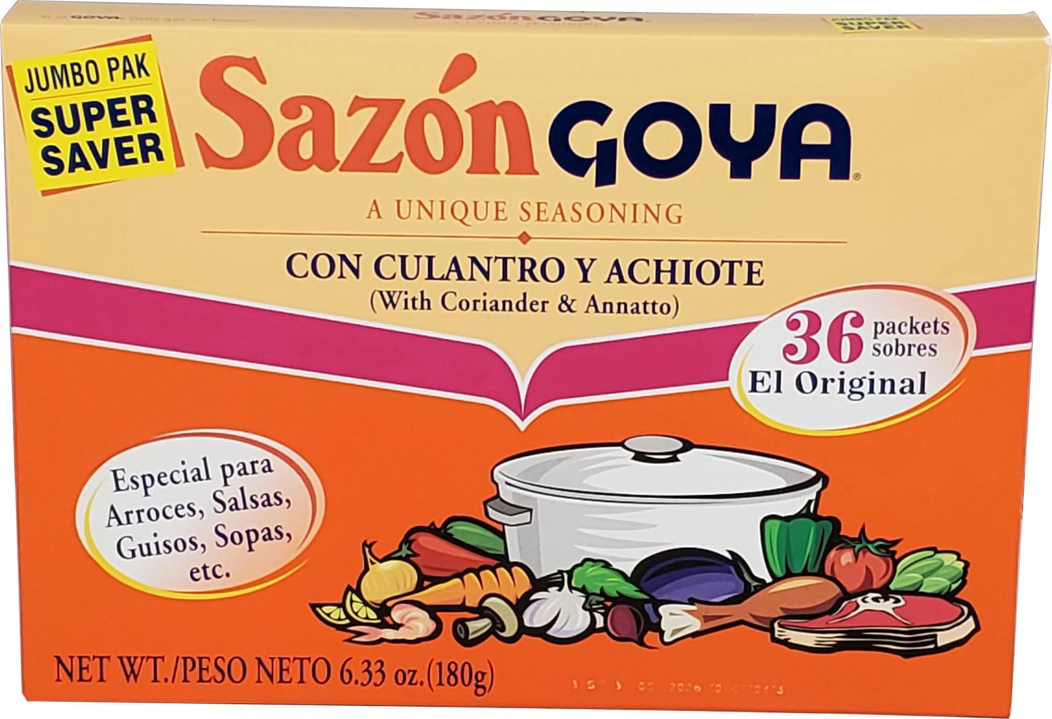 Sazon/Goya - Cilantro/Achiote - Jumbo — Each (180 G)
