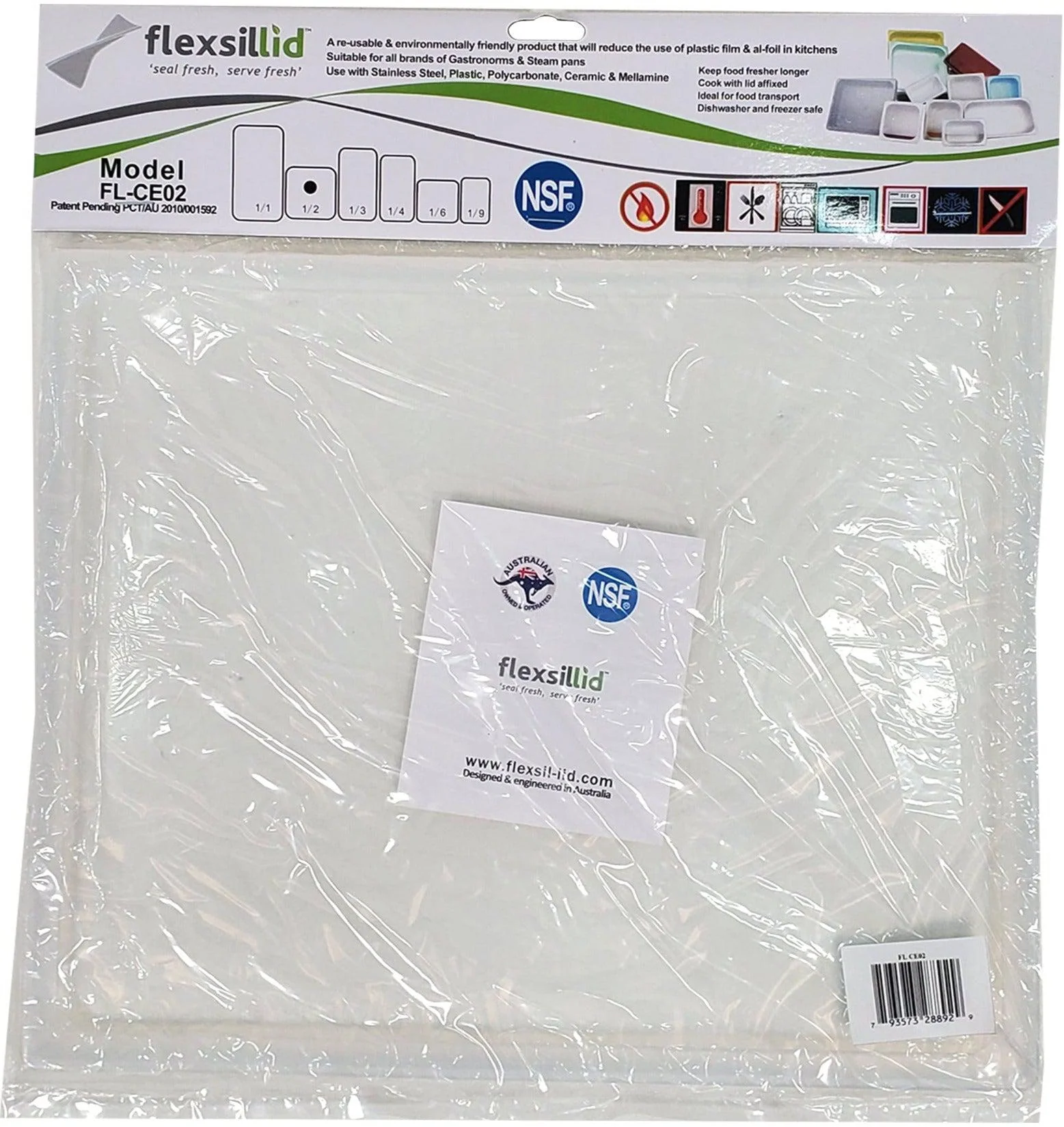 Flexsil Food Pan Lid - 1/2 Size
