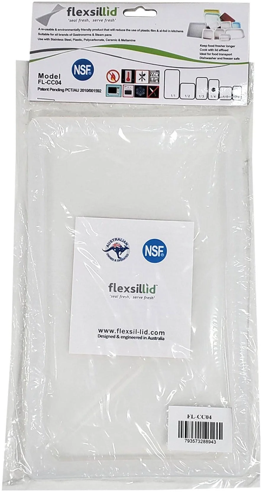 Flexsil Food Pan Lid - 1/4 Size
