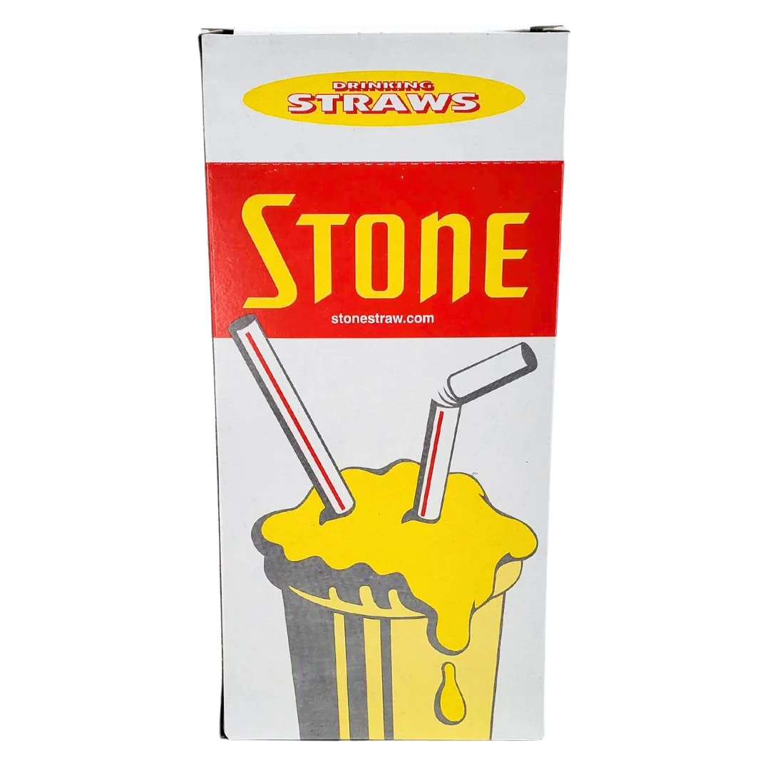Stone - Plastic Straw - 8" Regular - 011100 — Case (9 x 500 CT)