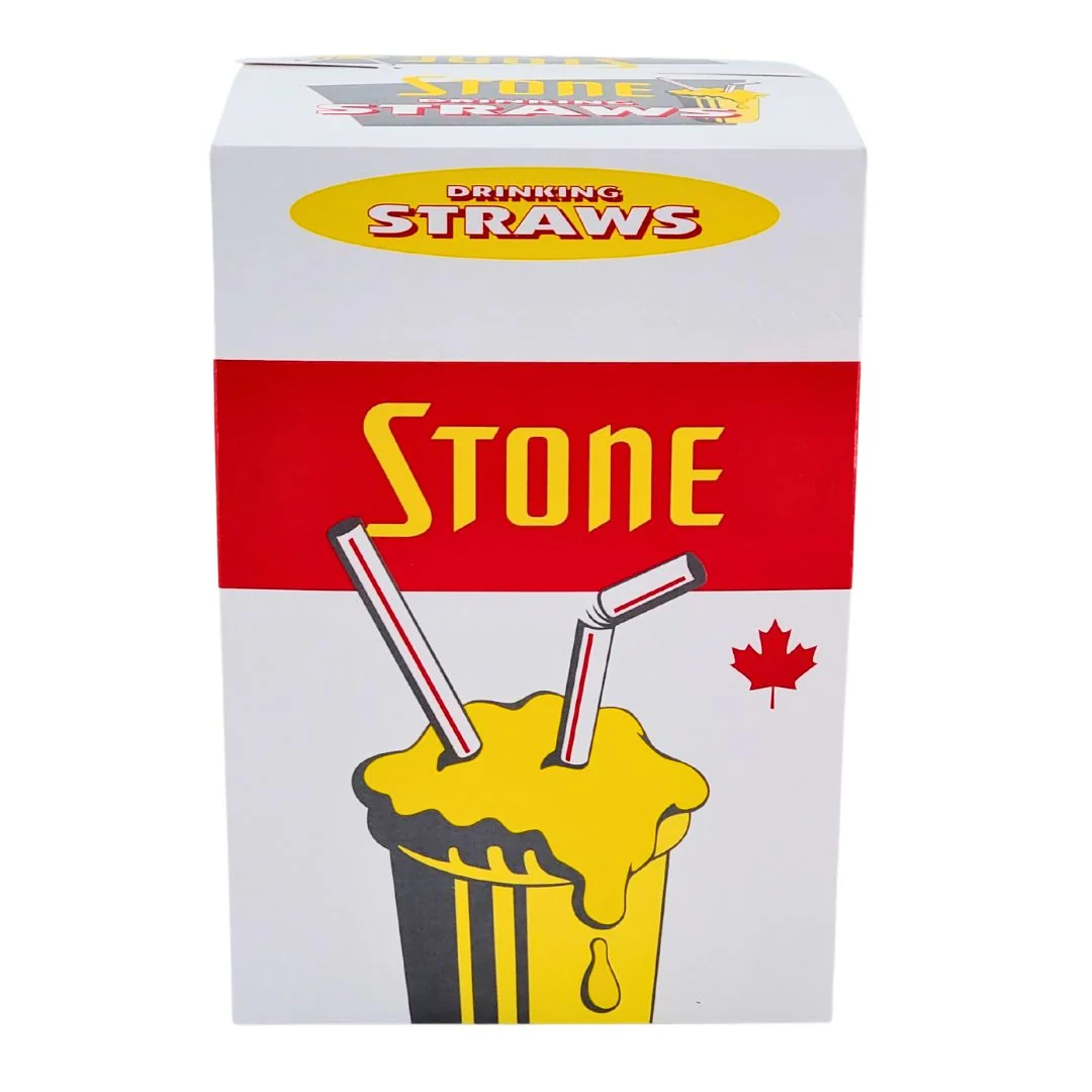 Stone - Plastic Straw - 8" Milkshake Wrapped - 081300 — Case (500 CT)