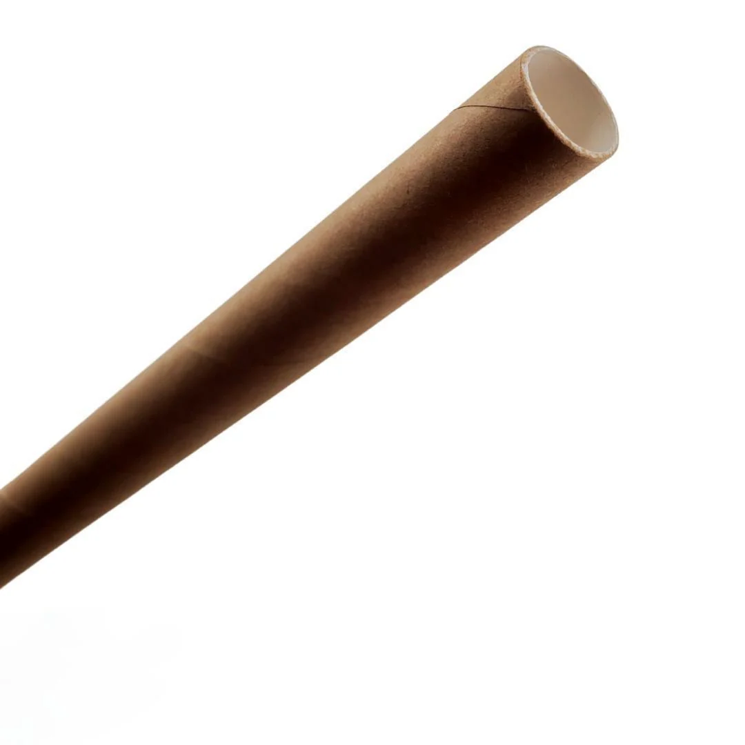 Eco-Craze - 10" Ind. Wrapped Bubble Tea Straws - Paper - Sharp End - Brown - 12mm — Case (12 x 100 CT)