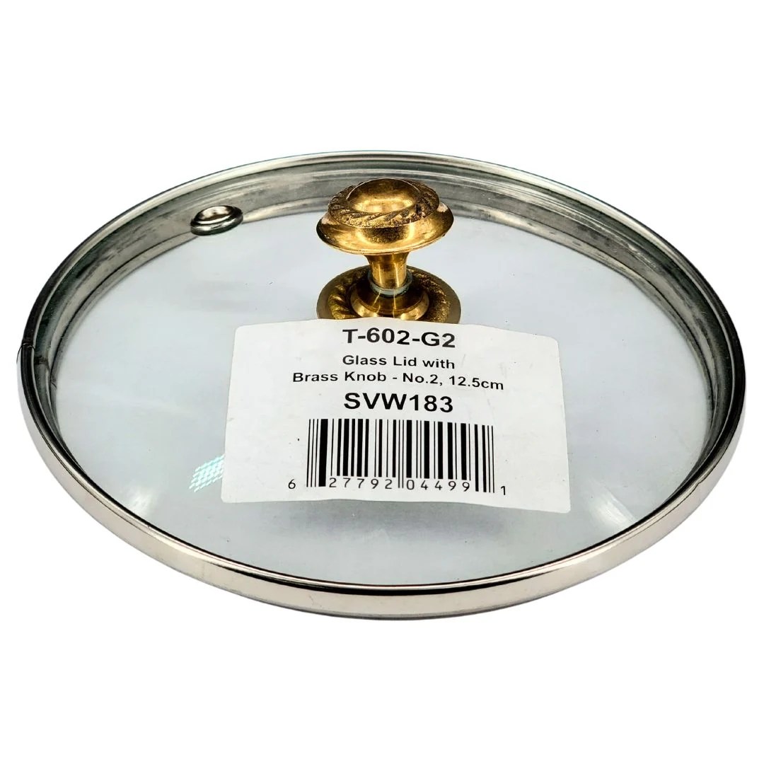 Glass Lid with Brass Knob - No.2, 12.5cm