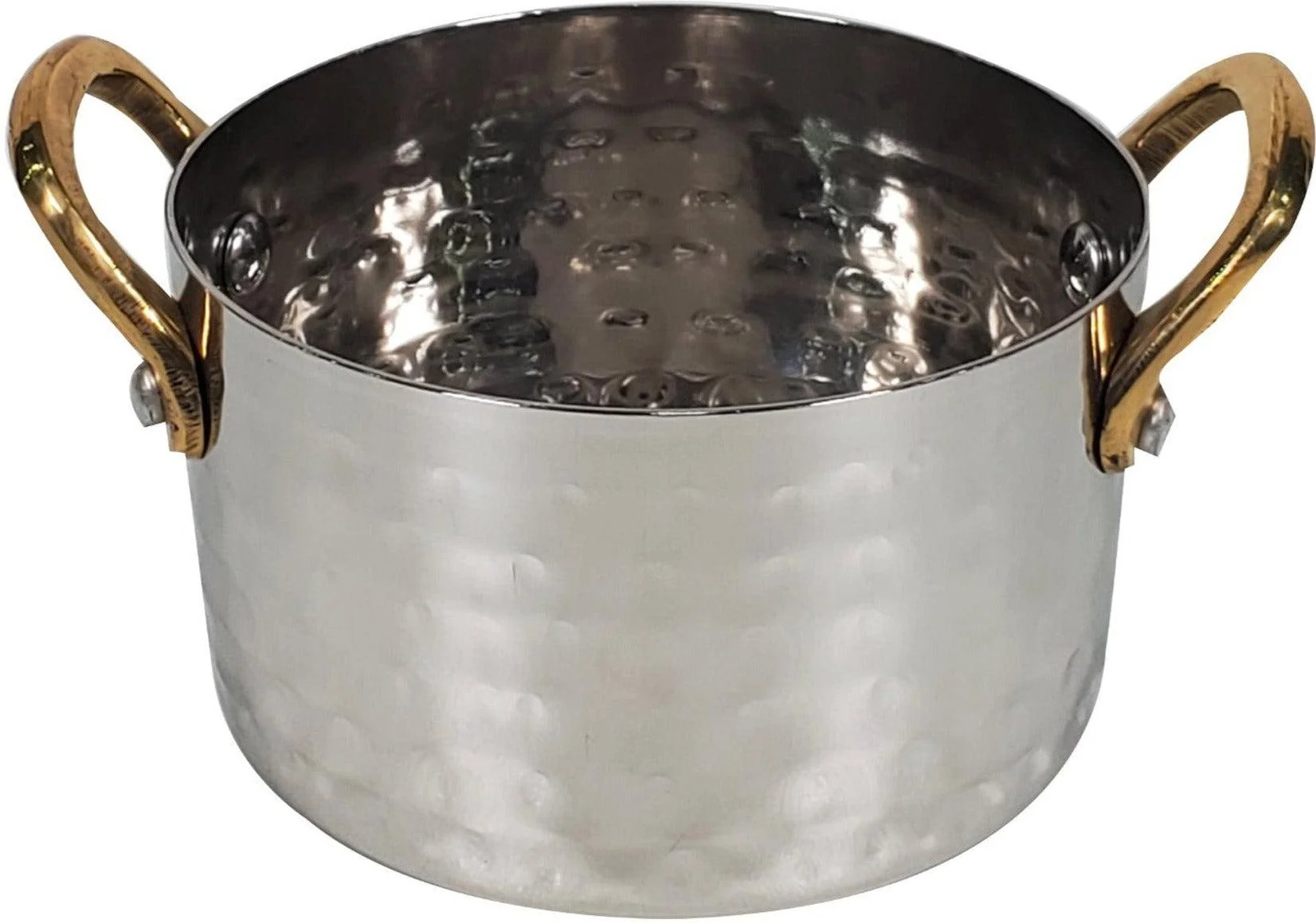 Sauce Pan SS Hammered 450Ml With 2 Gold Handles No. 1, 11cm