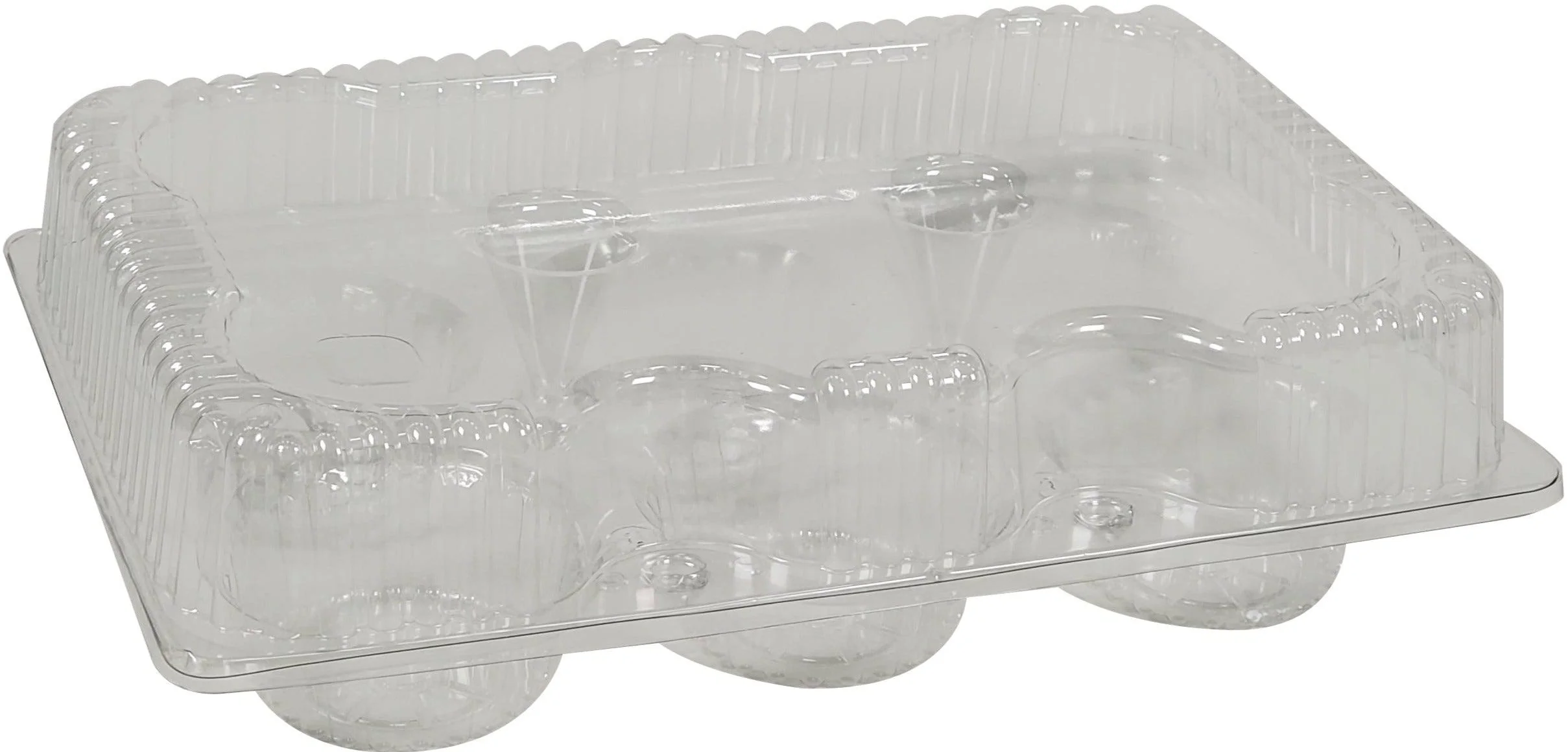 Vespa 6 Large Muffins Container 10.625"x7.2"x2.875"PET OPS VEL-054