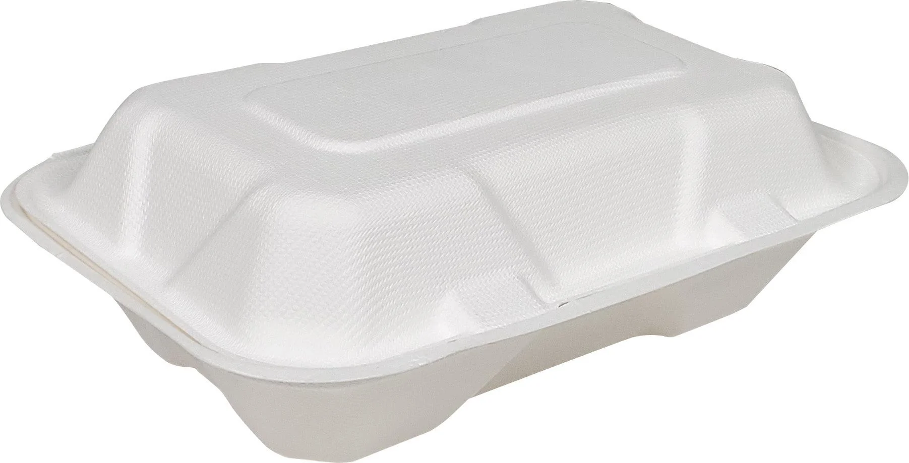 Eco-Craze - 9x6x3 Bagasse Clamshell Container — Case (2 x 125 CT)