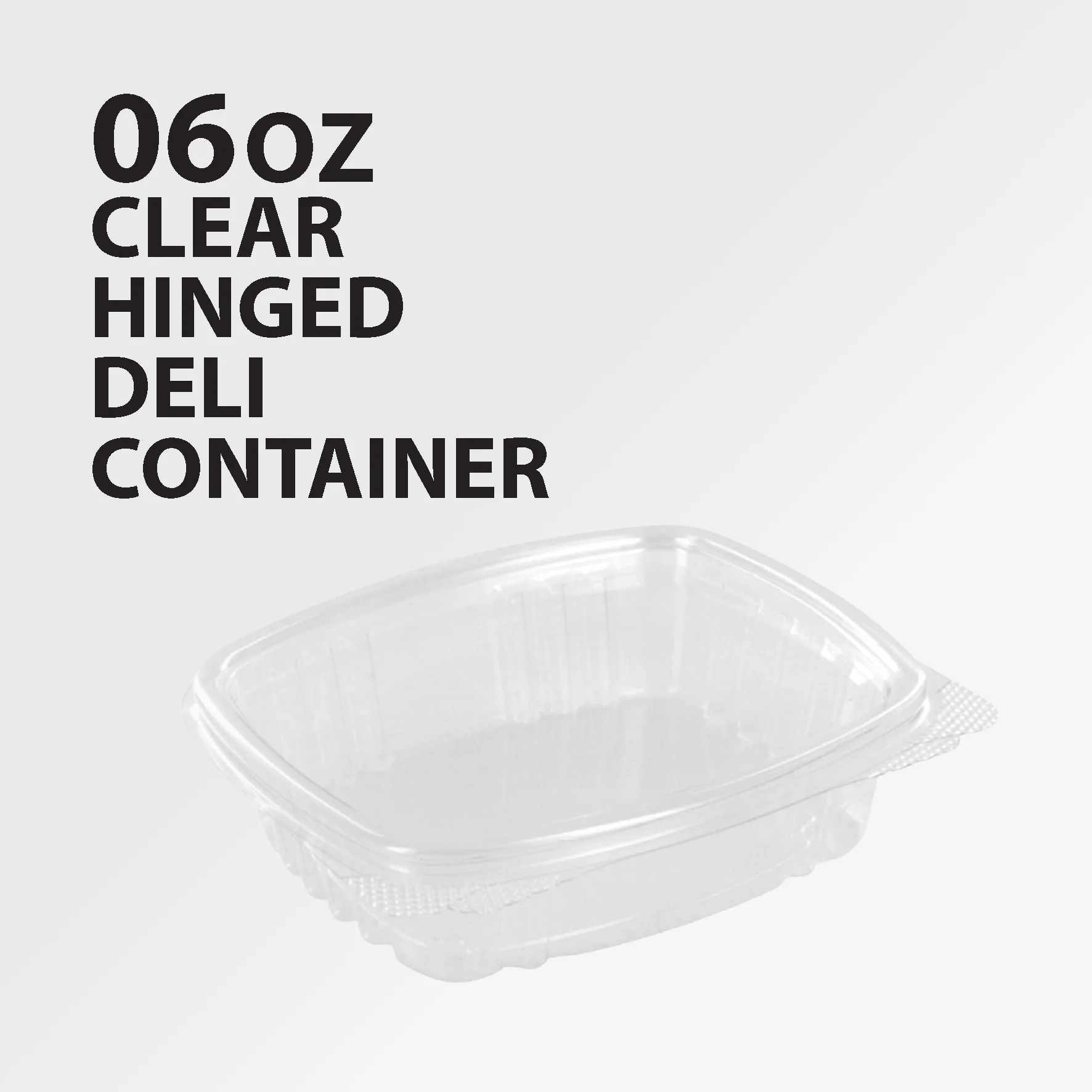 Genpak - Hinged Deli Container - Clear - 6oz - AD06 — Case (4 x 100 CT)