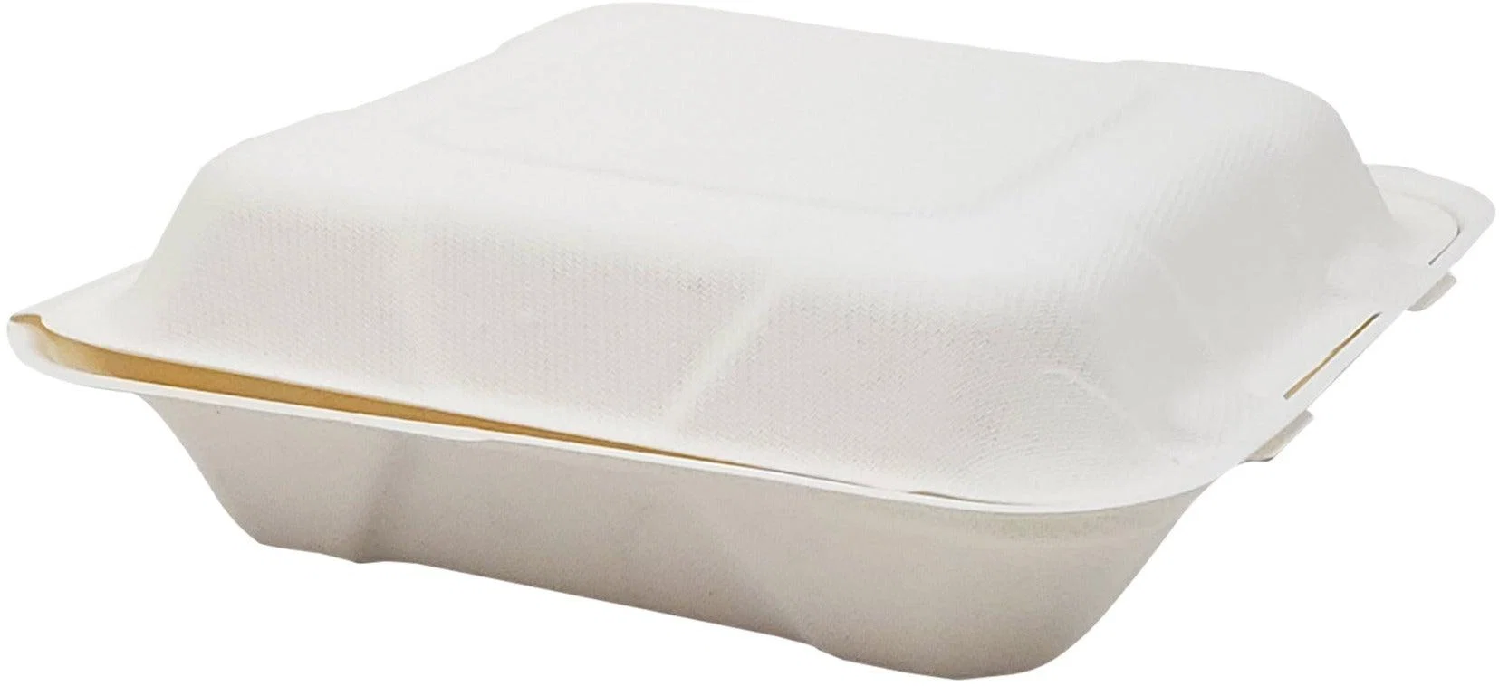 Eco-Craze - 8x8 Bagasse Clamshell Container — Case (4 x 50 CT)