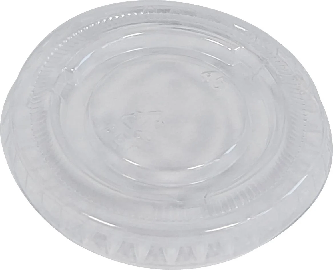 Value+ - 0.5oz-1oz PET Flat Portion Cup Lids - PC100L - 45mm — Case (10 x 250 CT)