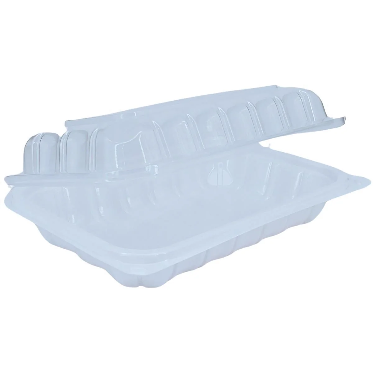 Value+ - YR961W-V - PP Hinged Cont. - 8.9x6.3x2.6" - White w/Clear Lid