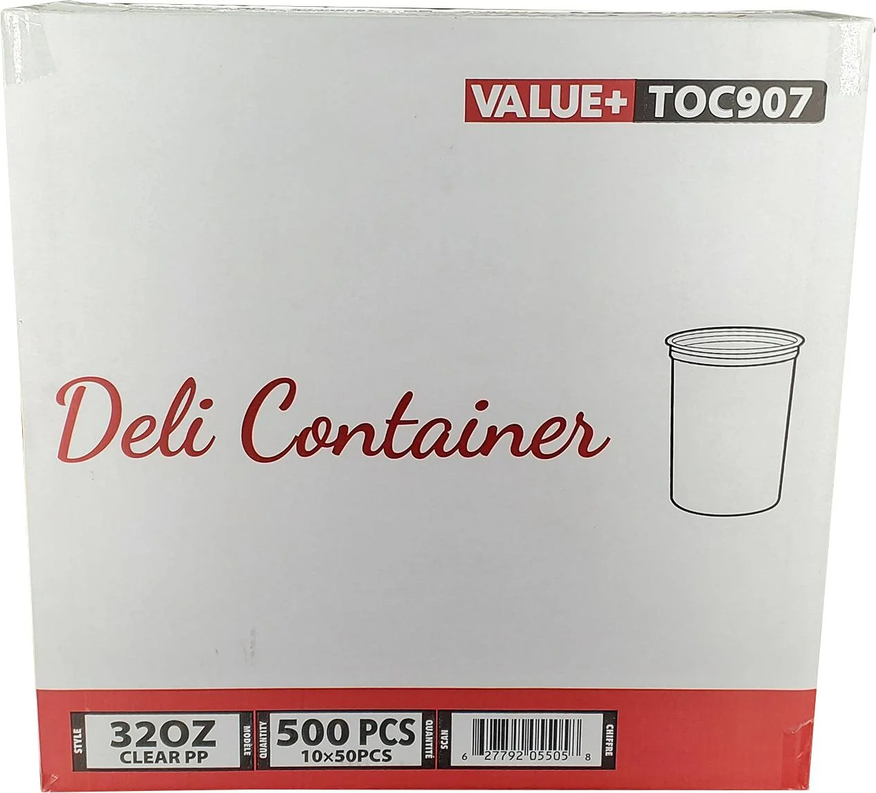 Value+ - 32oz Clear PP Deli Container — Case (50 CT)