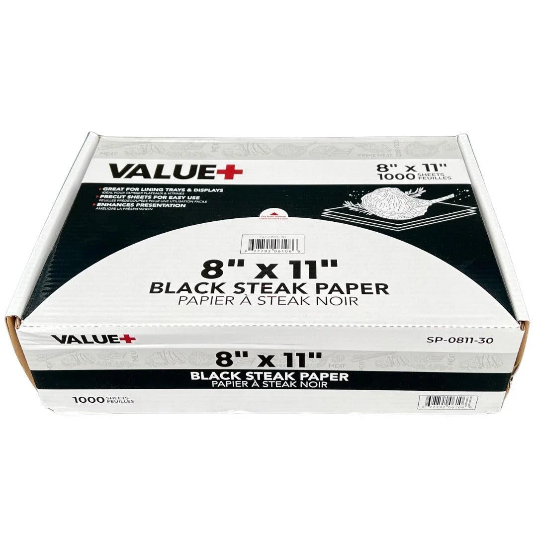 Value+ - Steak Paper - Black - 8"x11"