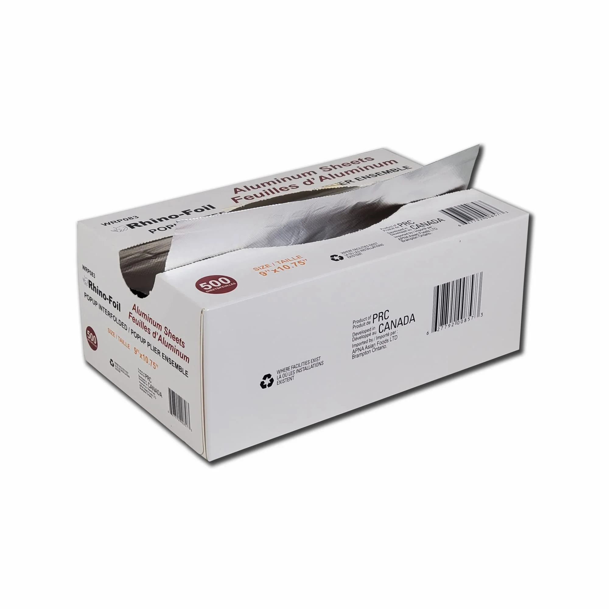 Rhino-Foil - 9*10.75" - Aluminium Foil Pop up Sheets — Case (500 CT)
