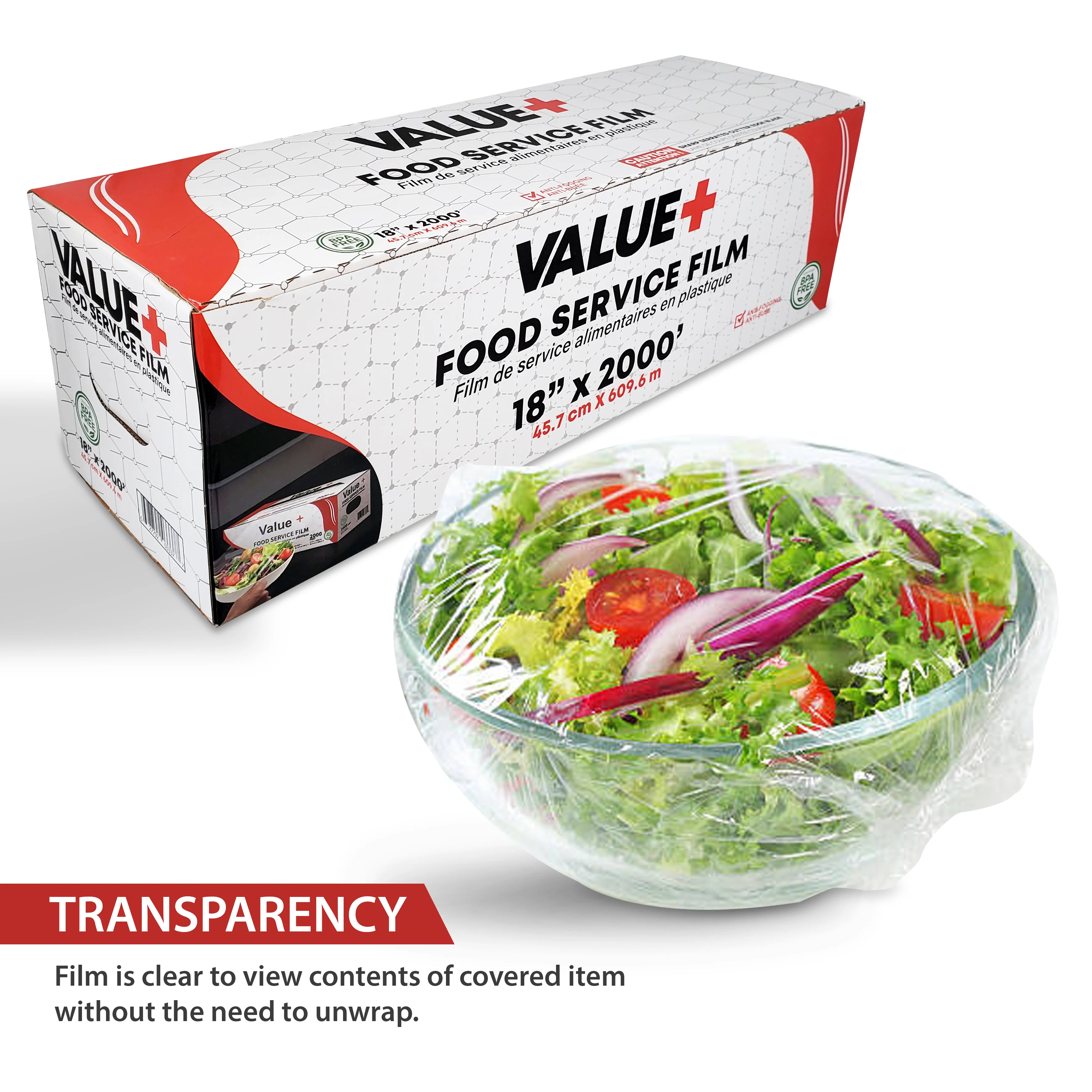 Megastar - 18" x 2000' Food Service Film Wrap in Cutter Box