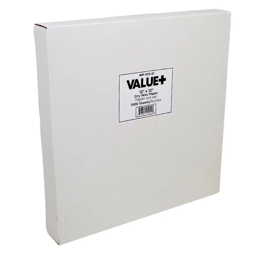Value+ - Dry Wax Paper - 12"x12" — Case (4 x 1000 CT)