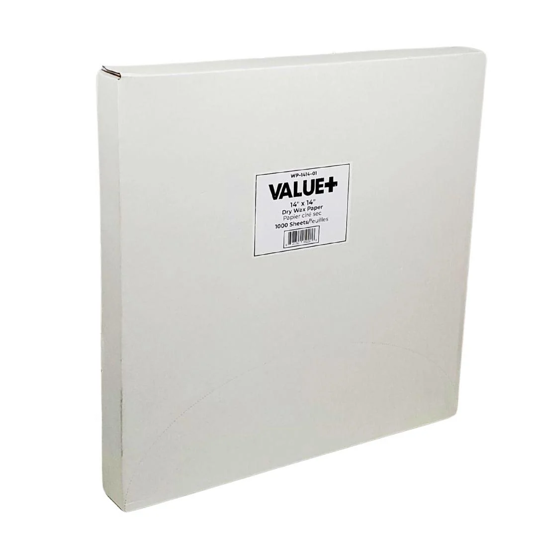 Value+ - Dry Wax Paper - 14"x14" — Case (4 x 1000 CT)