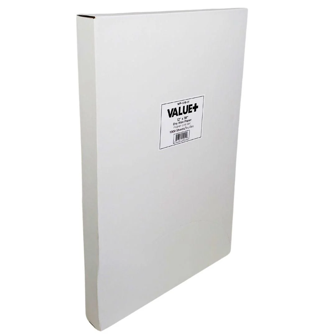 Value+ - Dry Wax Paper - 12"x18" — Case (1000 CT)