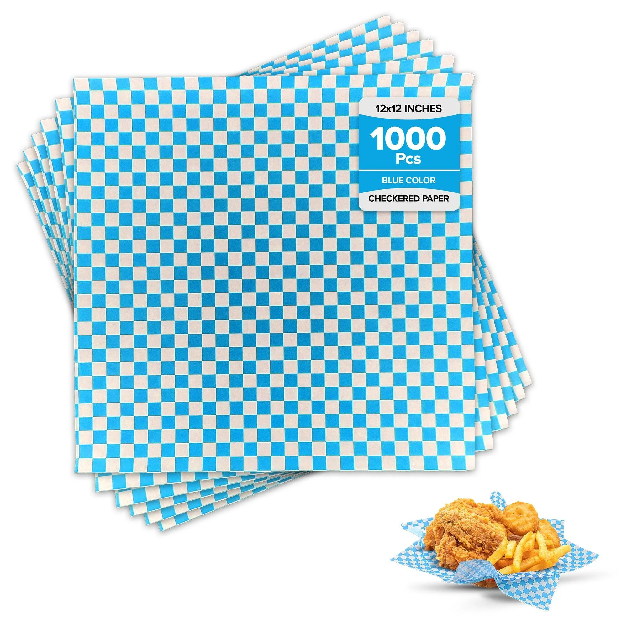 Value+ - Checkered Sheets - Blue - 12"x12"