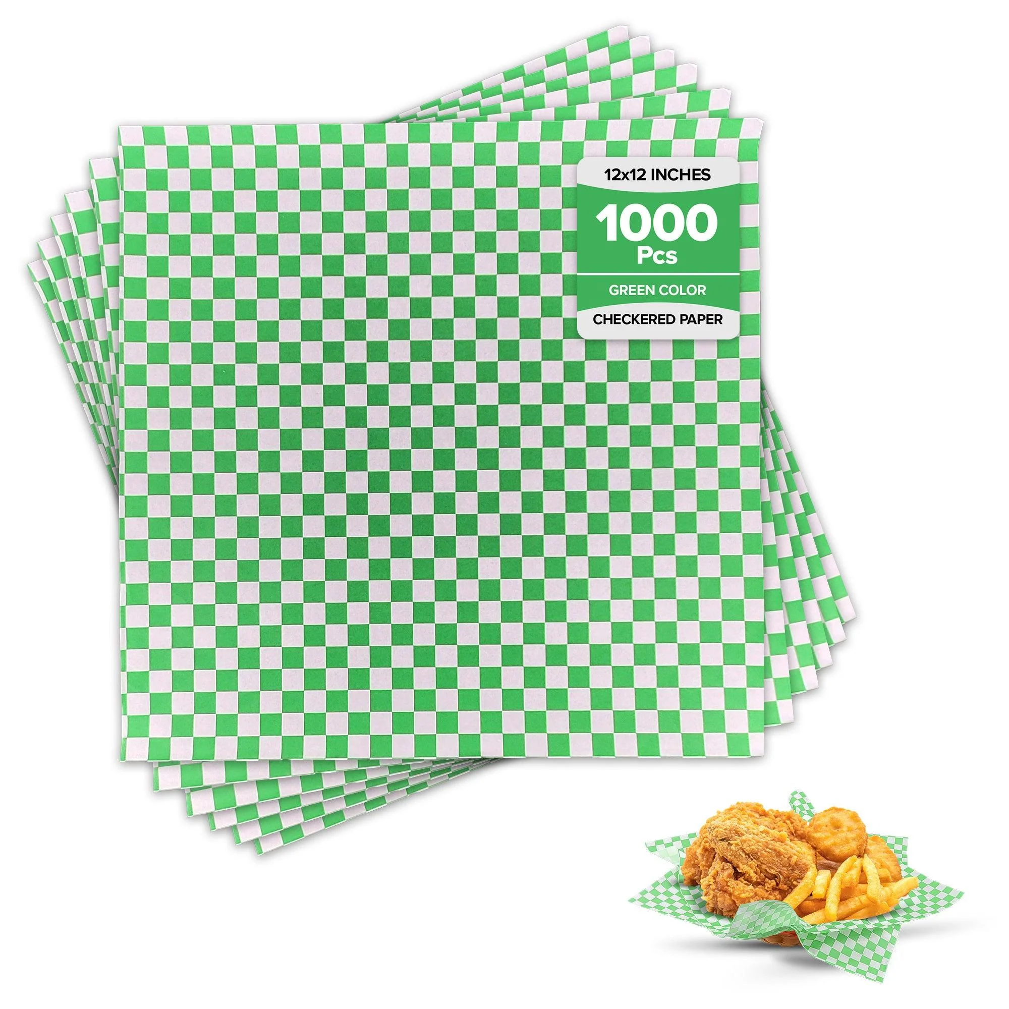 Value+ - Checkered Sheets - Green - 12"x12"