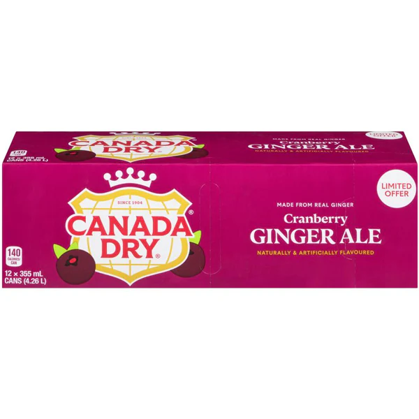 CANADA DRY - CRANBERRY GINGER ALE CANS 12x355ML