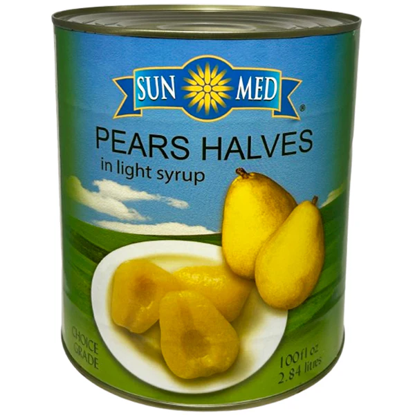 SUN MED - PEAR HALVES IN LIGHT SYRUP 2.84L