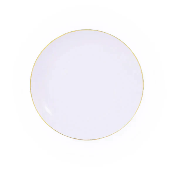 PARTY COUTURE - WHITE W/GOLD RIM 10.25oz PLATES 12x10 PK