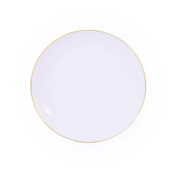 PARTY COUTURE - WHITE W/GOLD RIM 10.25oz PLATES 10PK