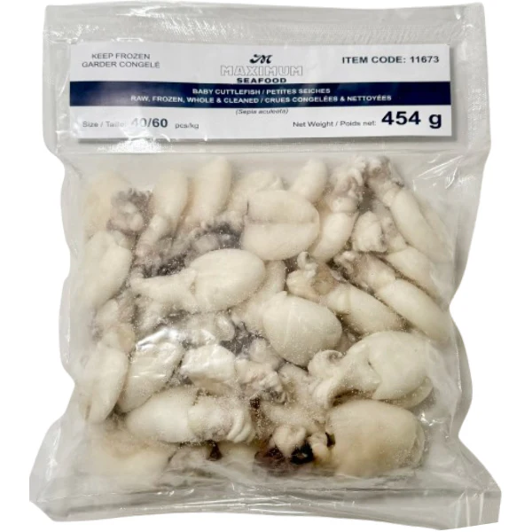MAXIMUM SEAFOOD - BABY CUTTLEFISH WHOLE CLEANED 40/60 20x1 LB