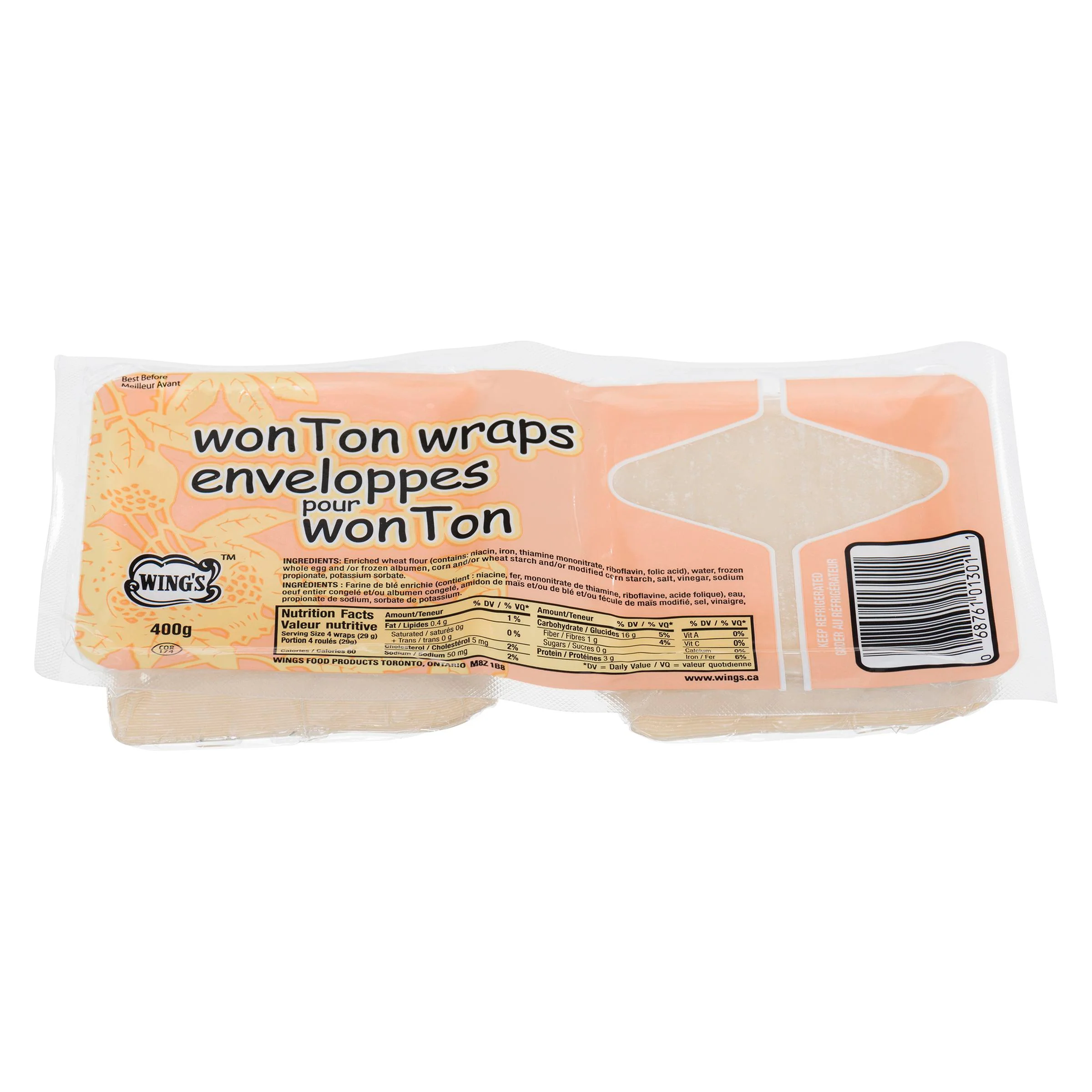 Wings - Wonton Wrap 3X3 400GR