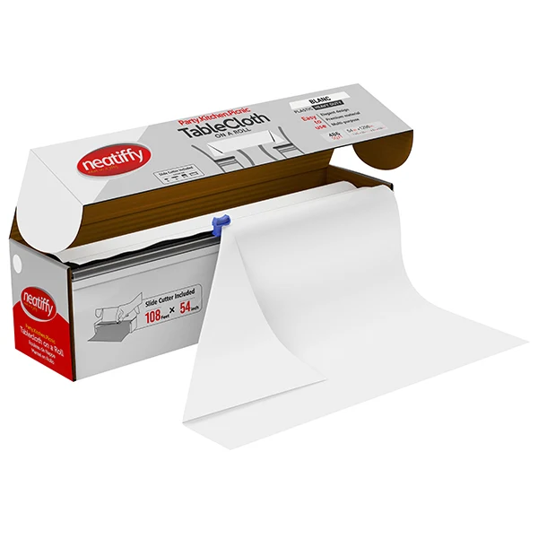 Neatiffy - White Tablecloth 54INx108FT 9x1 Roll