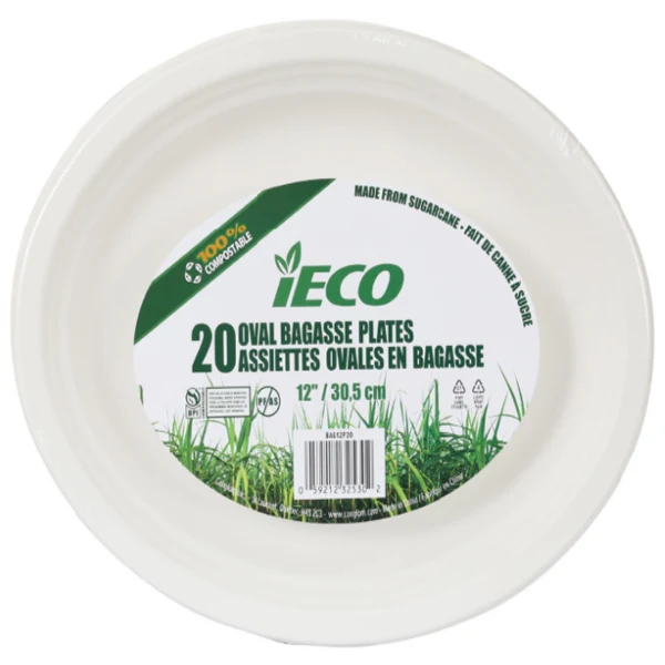 Ieco - 12IN Bagasse Platter 20 PK