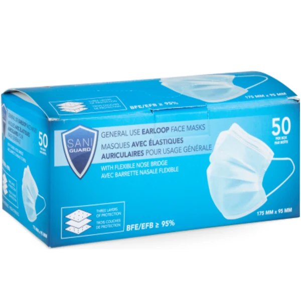 Sani Guard - Face Mask Blue Earloop 50 PK