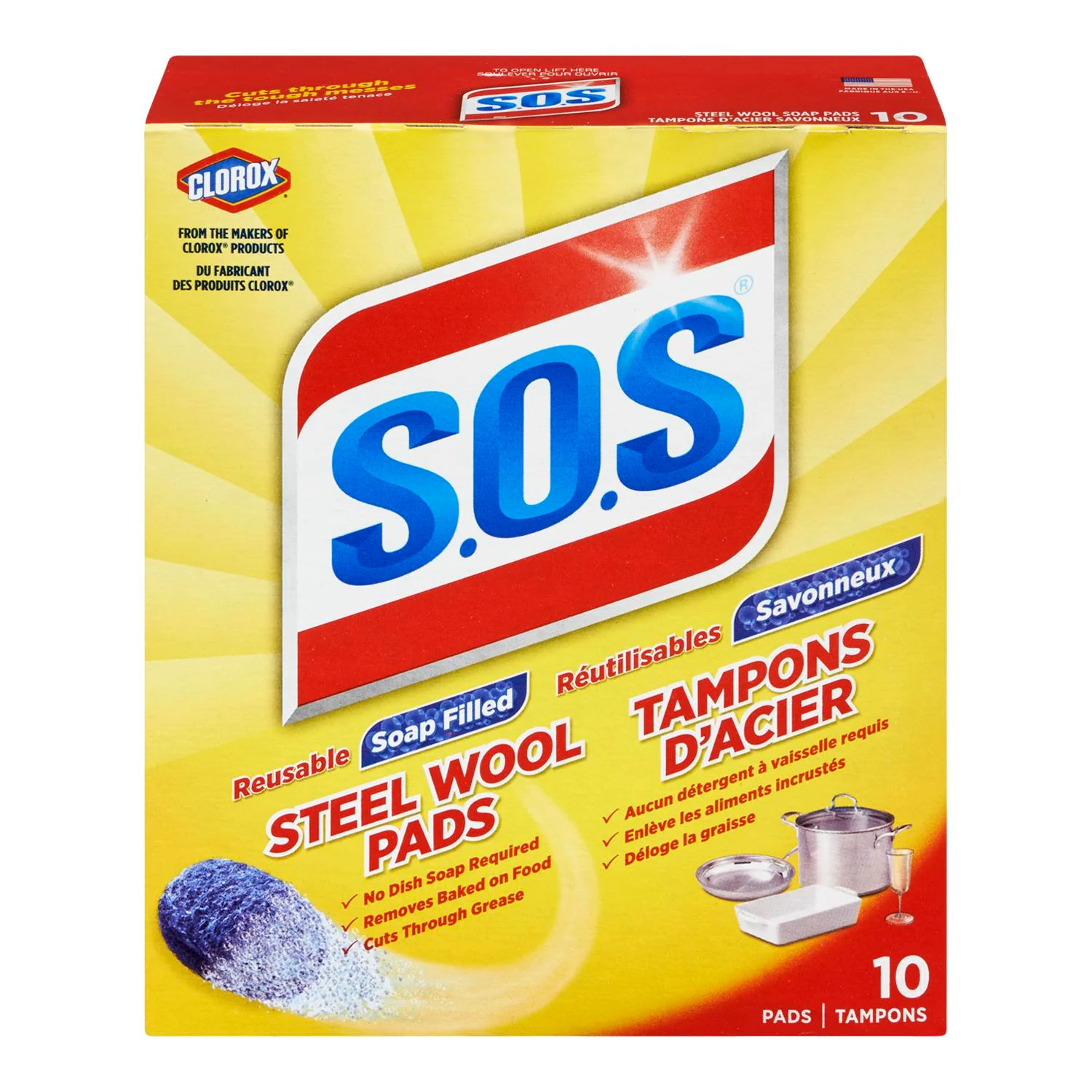 Sos - Steel Wool Soap Pads 10