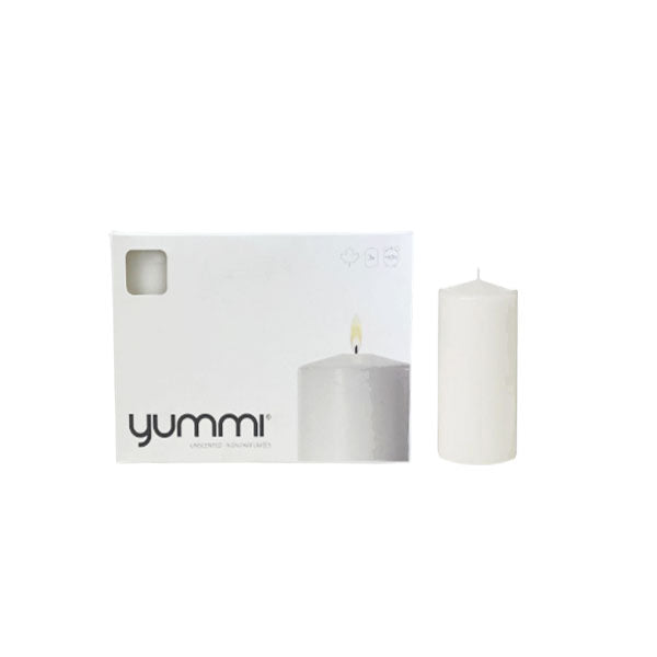 Yummi - Pillar Candle 2.8X8IN White 3EA