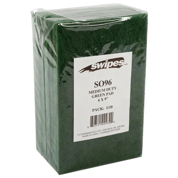 Swipes - Scouring Green Pads 6"X9" 10PK