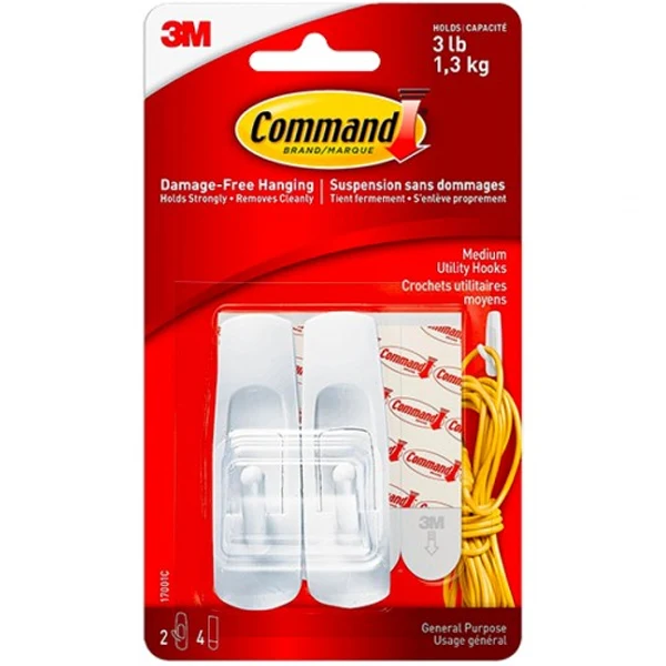 Command - Medium Utility Hook 3 LB 24x2 PK