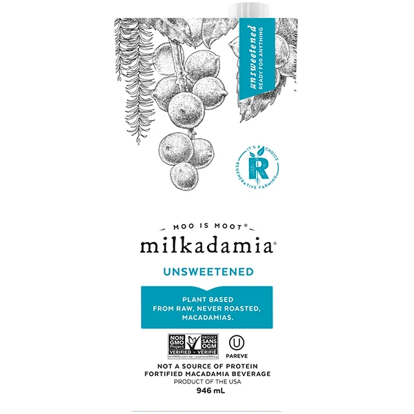 Milkadamia - Macadamia Unsweetened (English Label) 6x32 OZ
