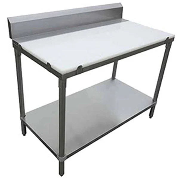 Efi - Stainless Steel Polyboard Worktable With 6IN Backsplash 24 INx48 IN