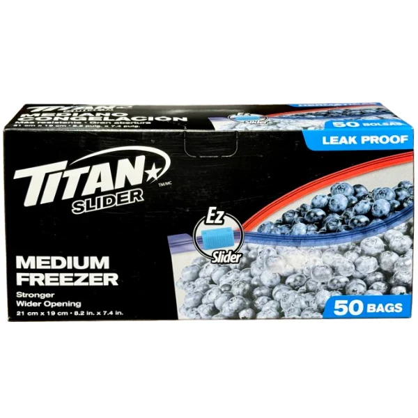 Titan - Slider Freezer Bag Medium 10x50 PK