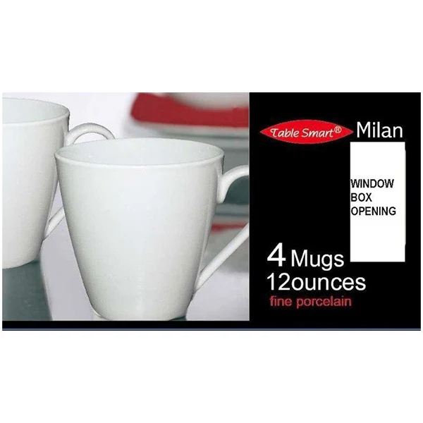 Table Smart - 12OZ Mug Royal White Porcelain 6x4 PK