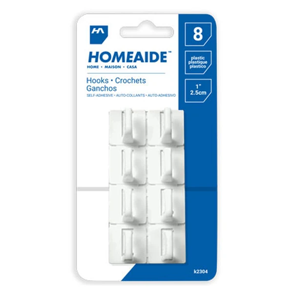 Home-Aide - Sticky Back Cup Hooks 8 12x EA