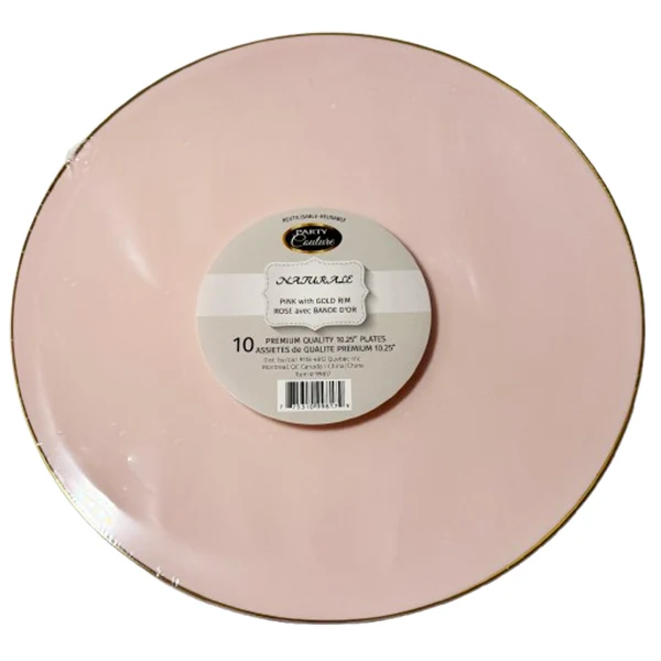 Madison - 10.25" Naturale Pink W/ Gold Rim Plates 12x10 PK